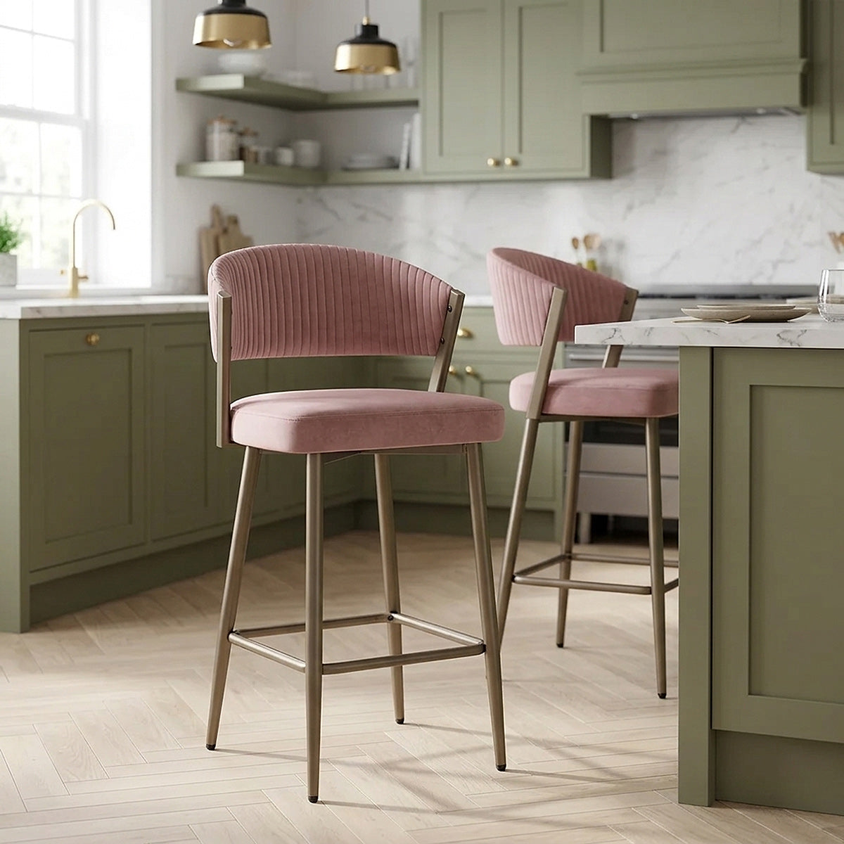 Samt Barhocker - Lusso Pink