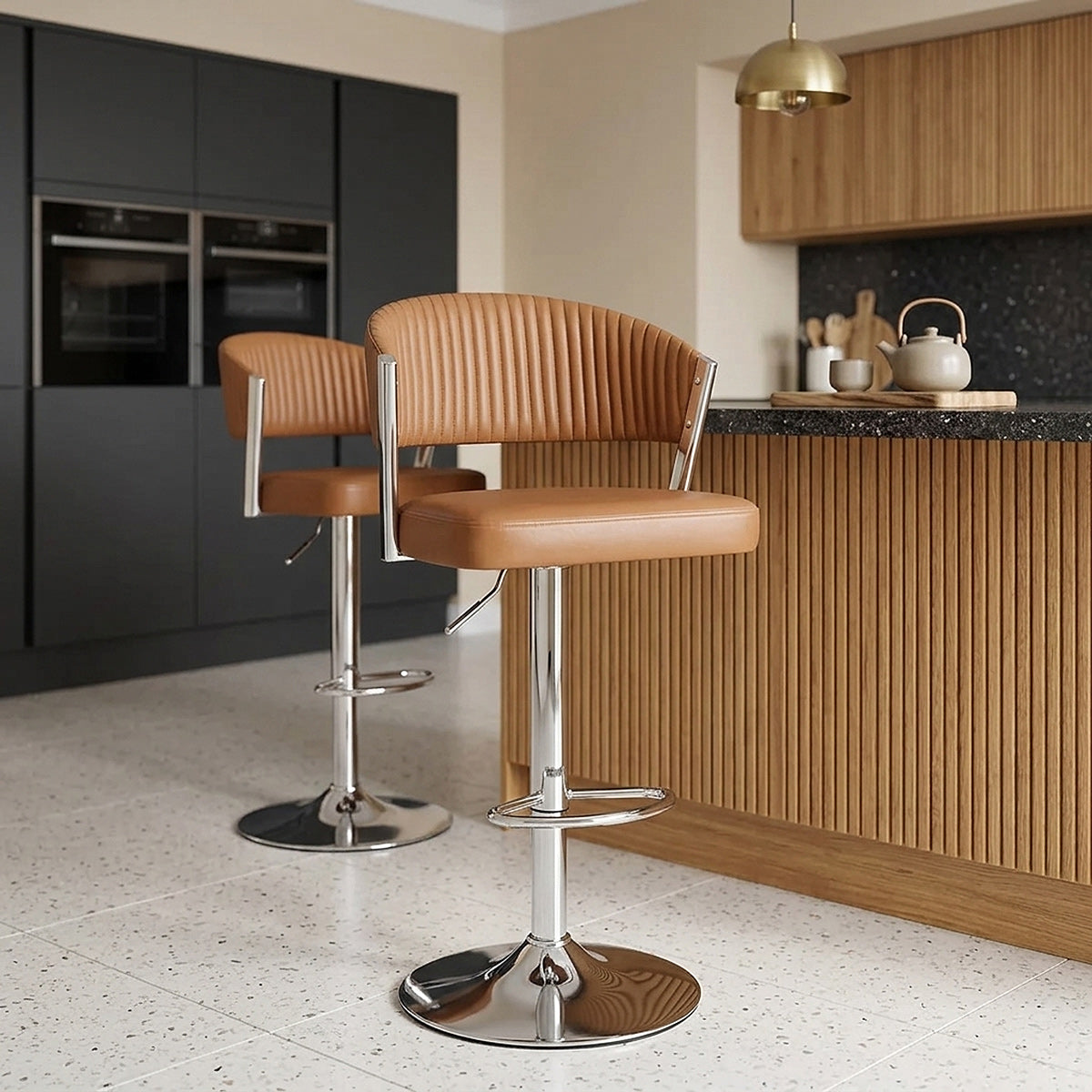 Echtleder Barhocker - Lusso Braun