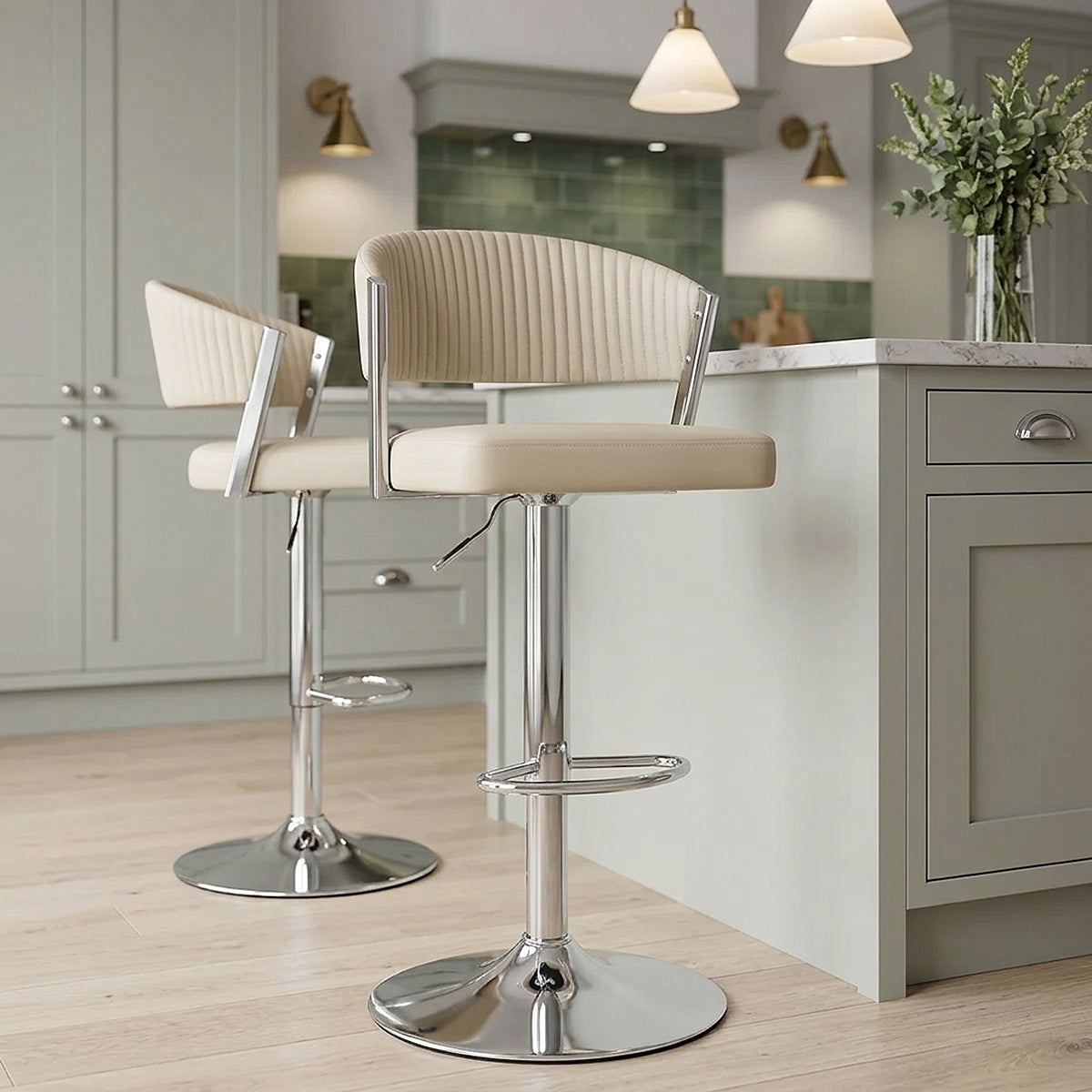 Echtleder Barhocker - Lusso Beige