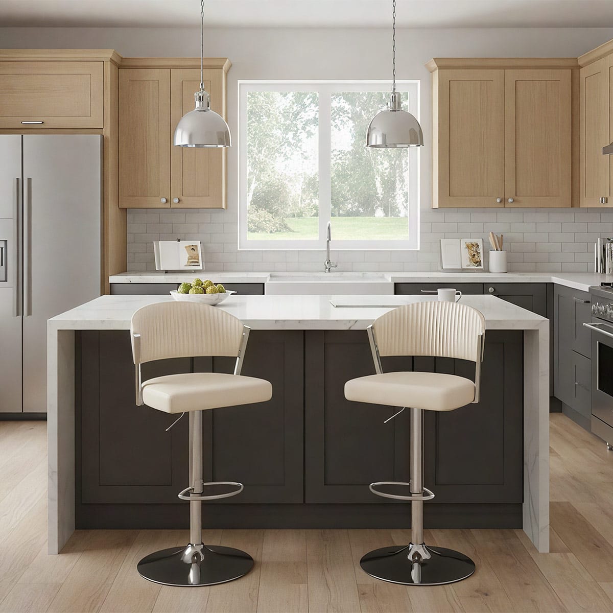 Echtleder Barhocker - Lusso Beige