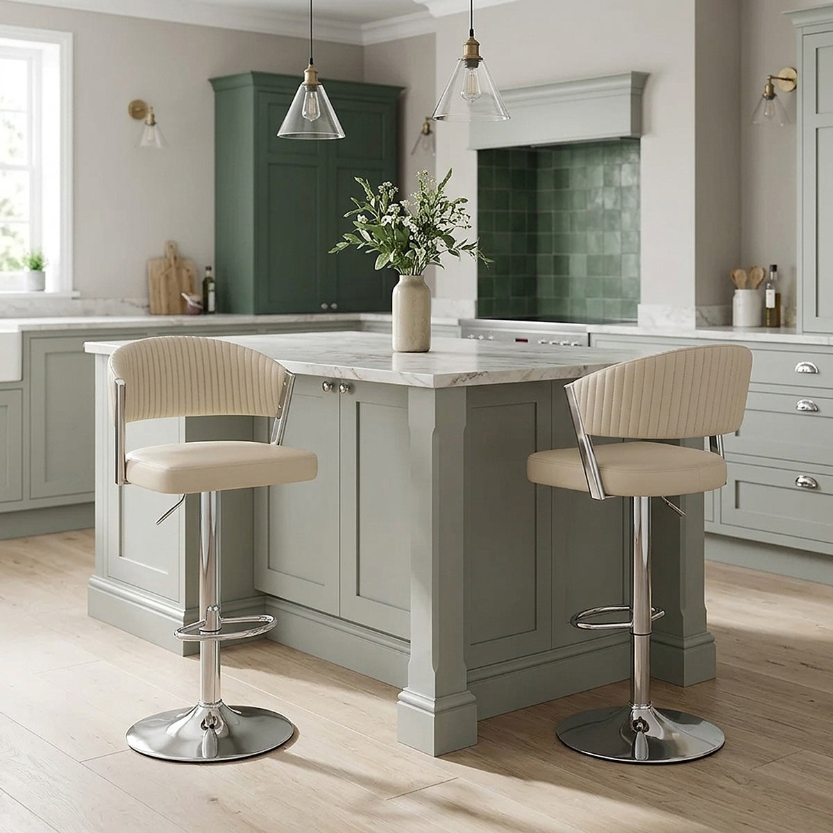 Echtleder Barhocker - Lusso Beige