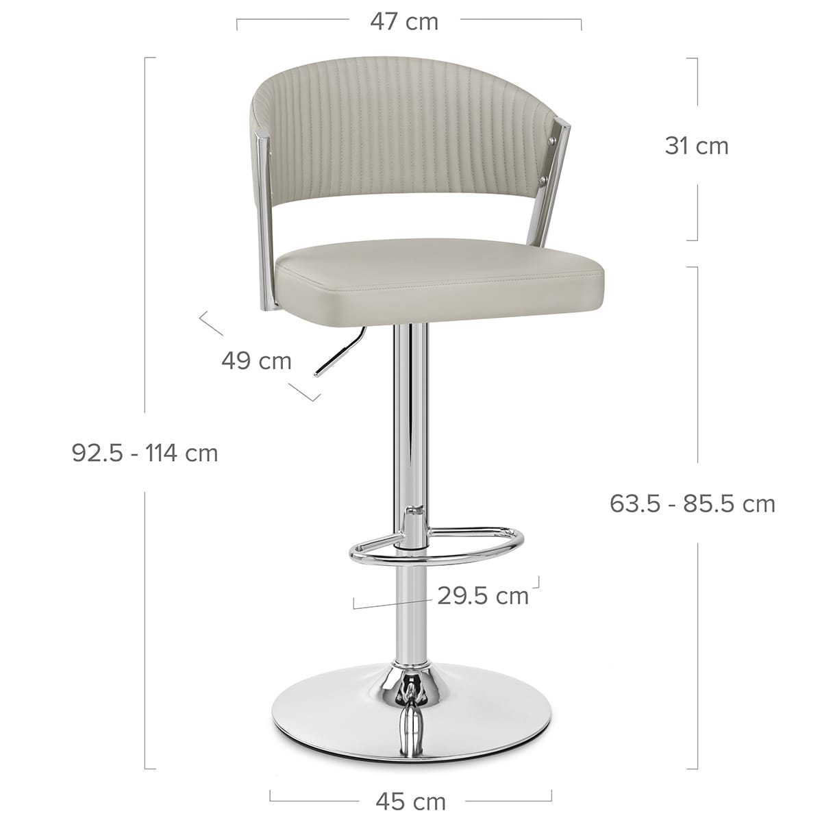 Echtleder Barhocker - Lusso Grau