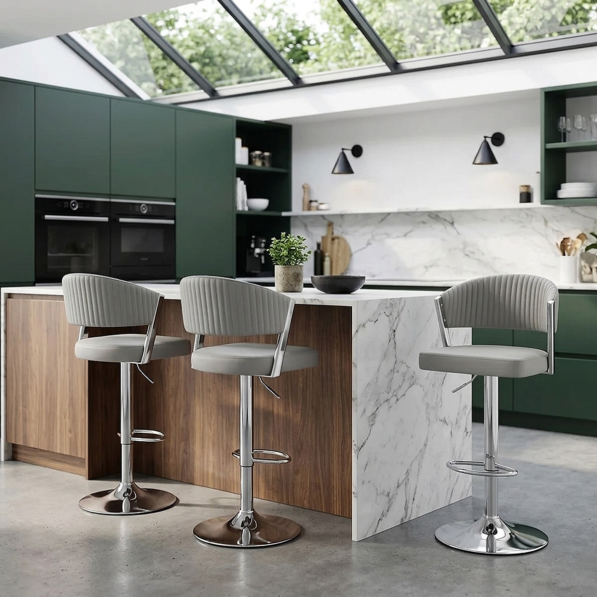 Echtleder Barhocker - Lusso Grau