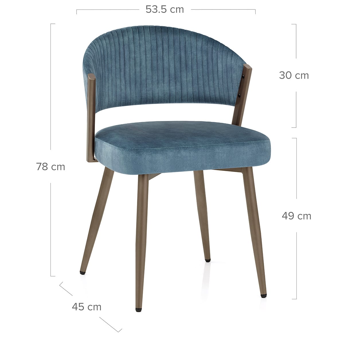 Samt Esszimmerstuhl - Lusso Blau