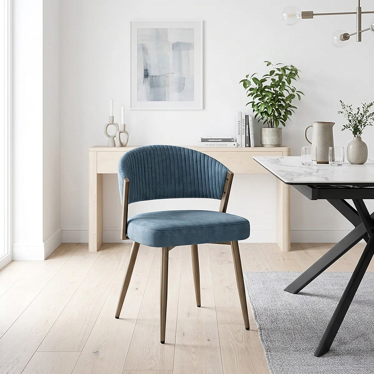 Samt Esszimmerstuhl - Lusso Blau