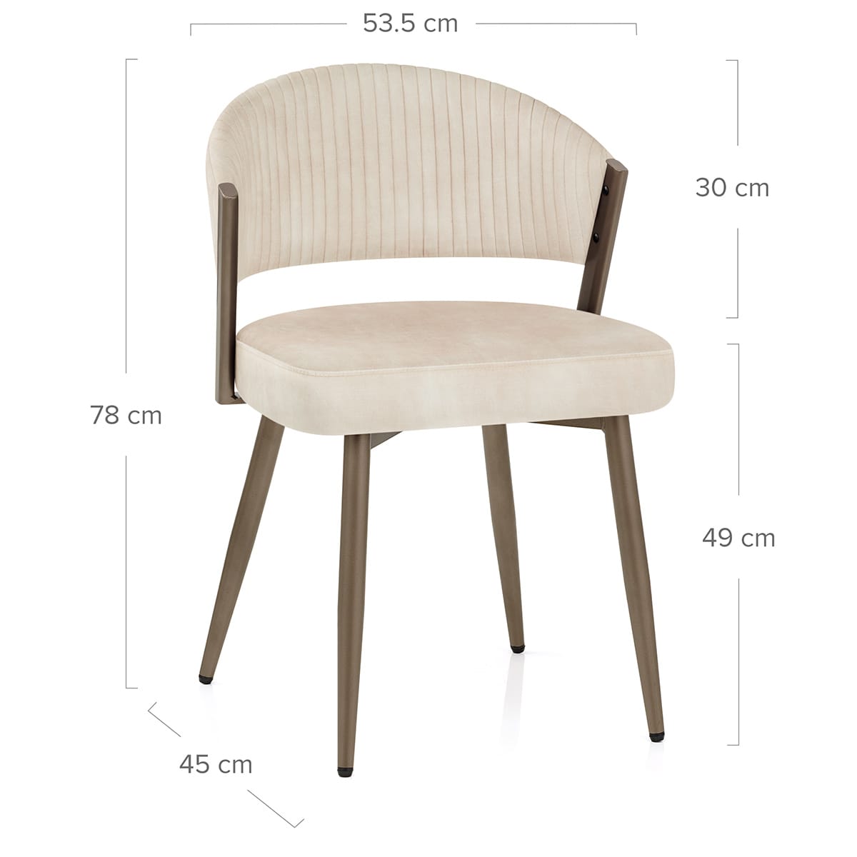 Samt Esszimmerstuhl - Lusso Beige
