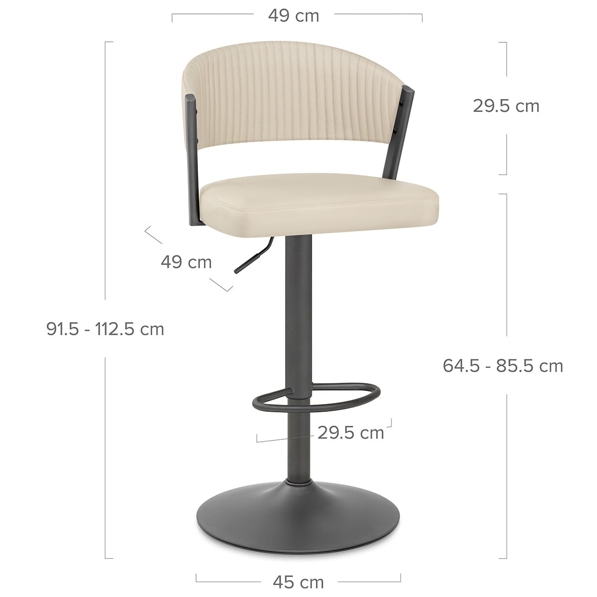 Graphit Barhocker Kunstleder - Lusso Beige