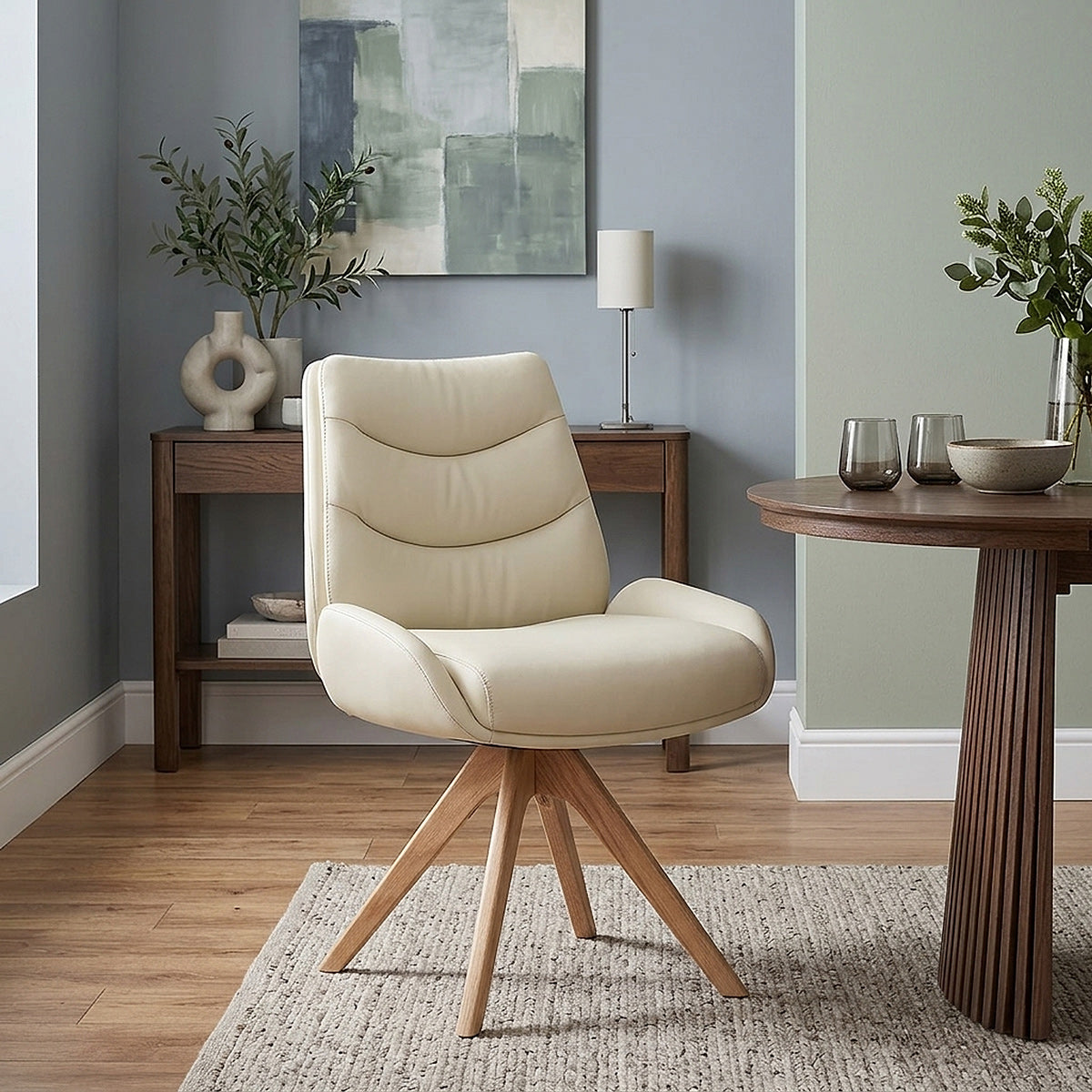 Esszimmerstuhl Echtleder - Madrid Beige
