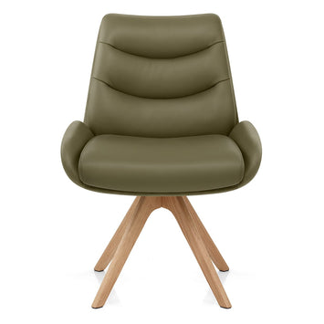 Madrid Real Leather Dining Chair Green