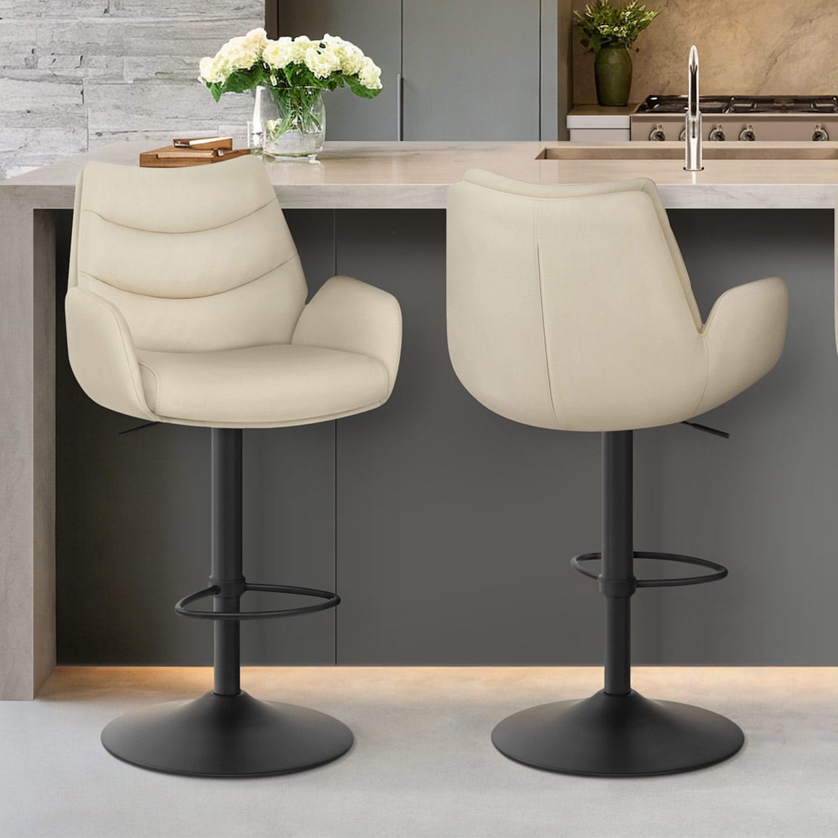 Barhocker Echtleder - Madrid Beige