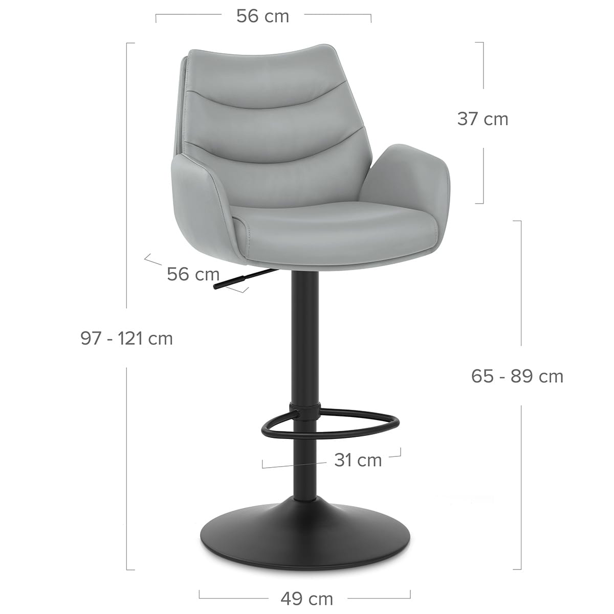 Barhocker Echtleder - Madrid Grau