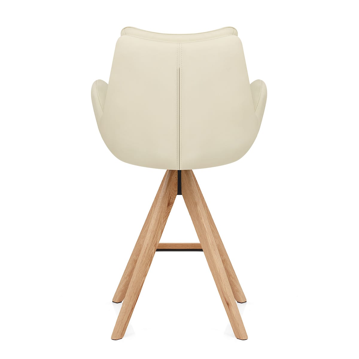 Sgabello Vera Pelle in Legno - Madrid Crema