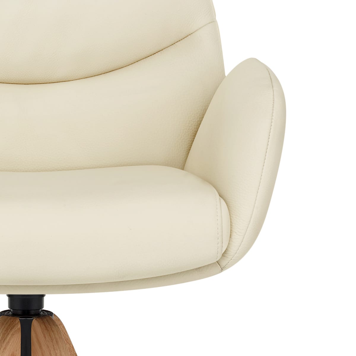 Sgabello Vera Pelle in Legno - Madrid Crema