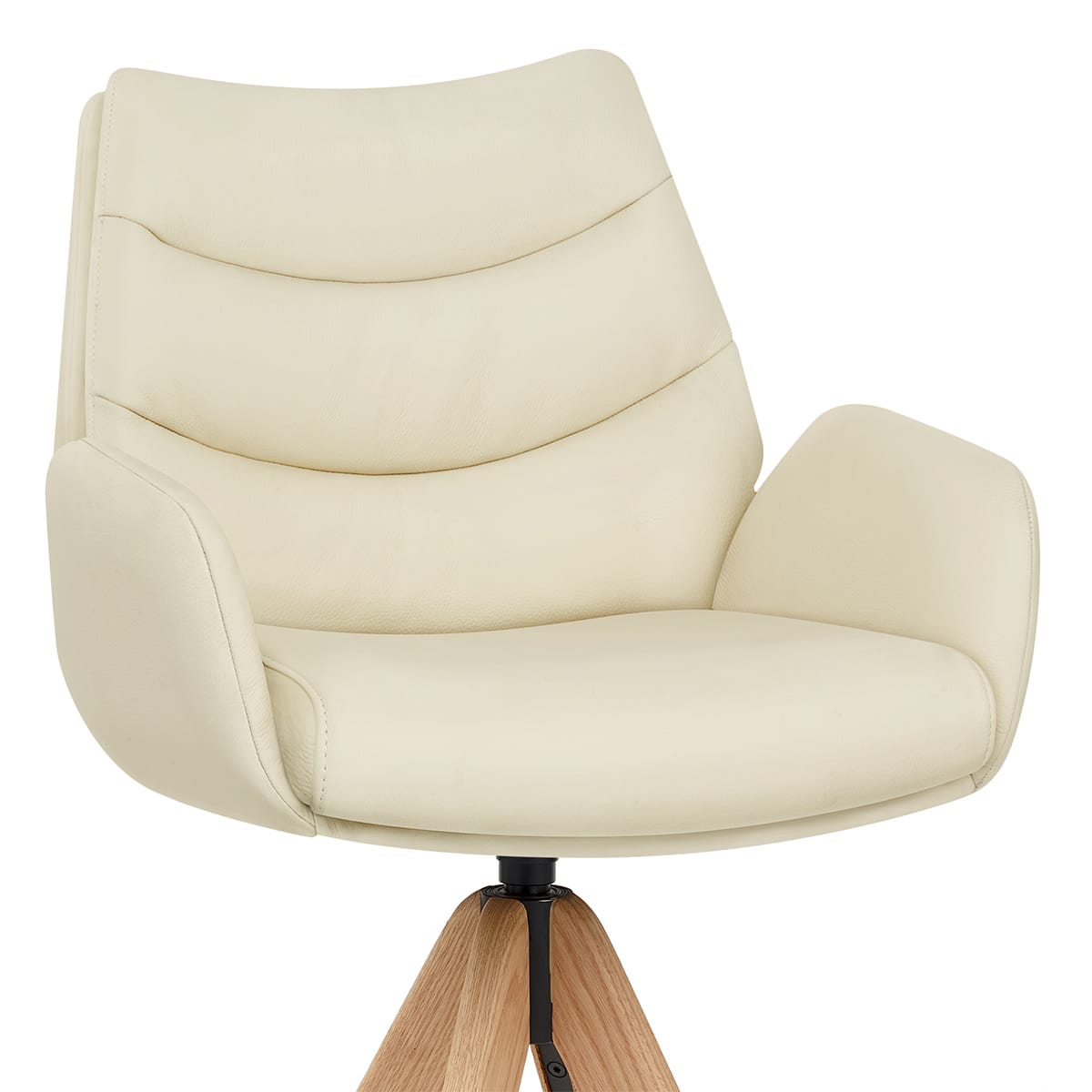Sgabello Vera Pelle in Legno - Madrid Crema