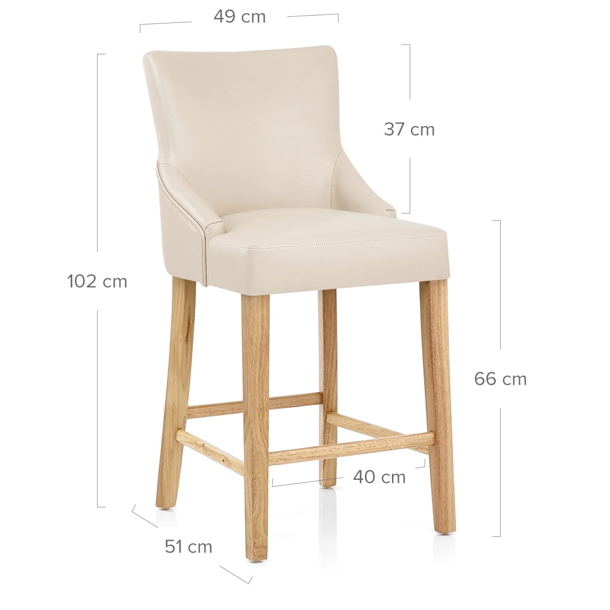 Sgabello Ecopelle Legno - Magna Crema