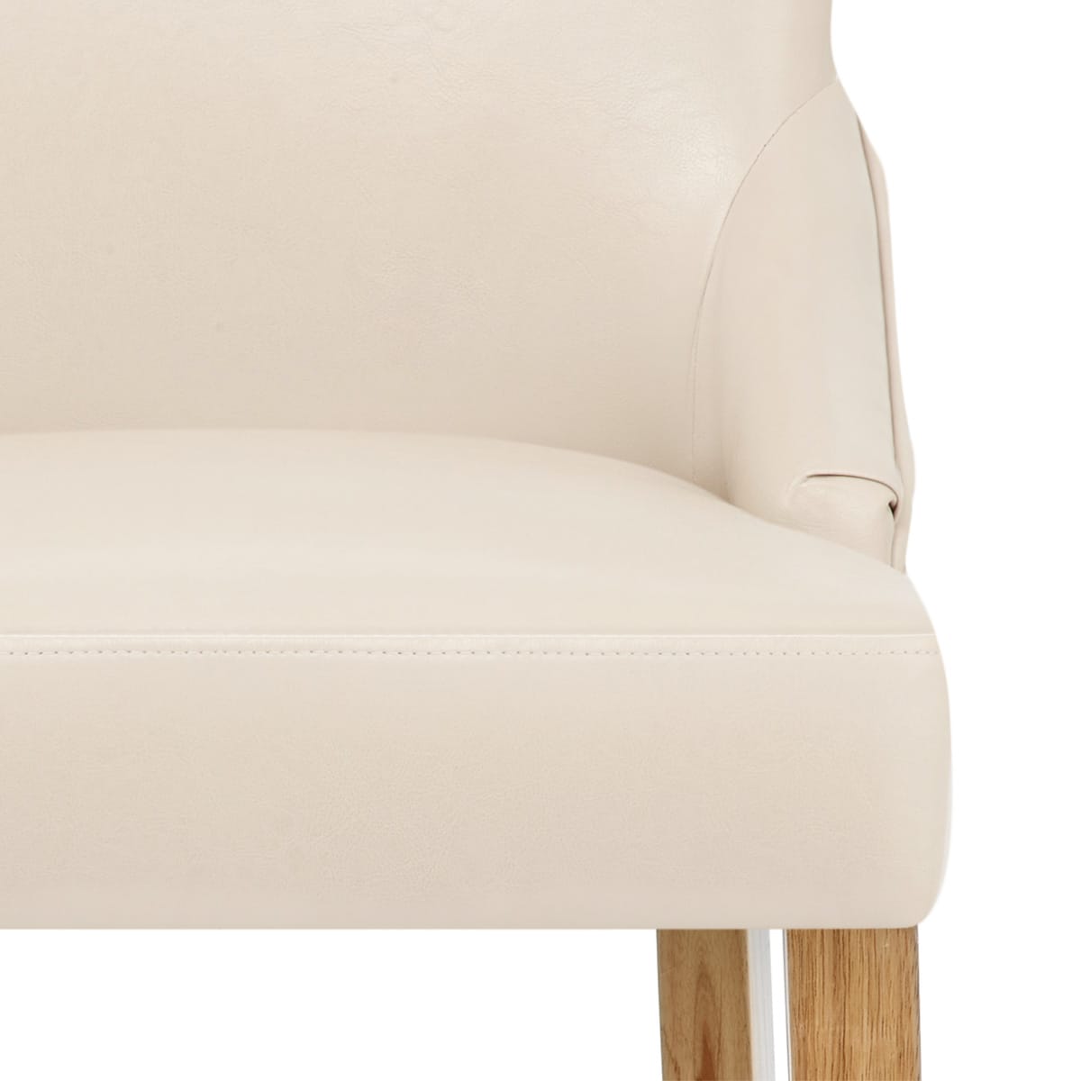Sgabello Ecopelle Legno - Magna Crema