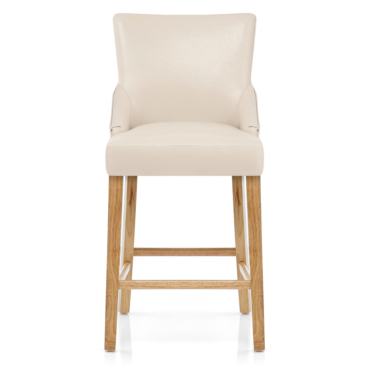 Sgabello Ecopelle Legno - Magna Crema