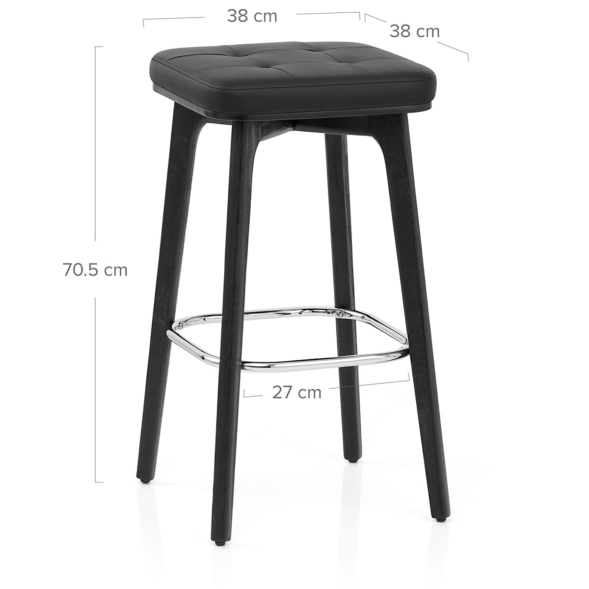 Sgabello Ecopelle Legno Nero - Malmo Nero