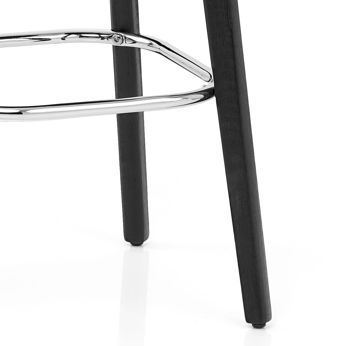 Sgabello Ecopelle Legno Nero - Malmo Nero
