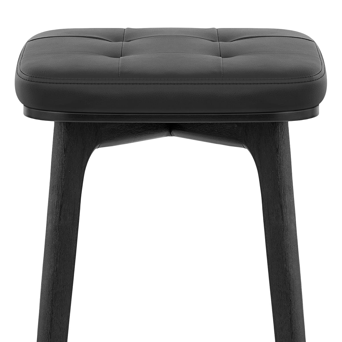 Sgabello Ecopelle Legno Nero - Malmo Nero
