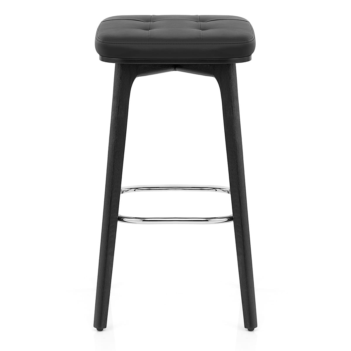 Sgabello Ecopelle Legno Nero - Malmo Nero
