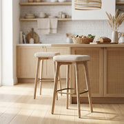 Holzbarhocker Stoff - Malmo Beige