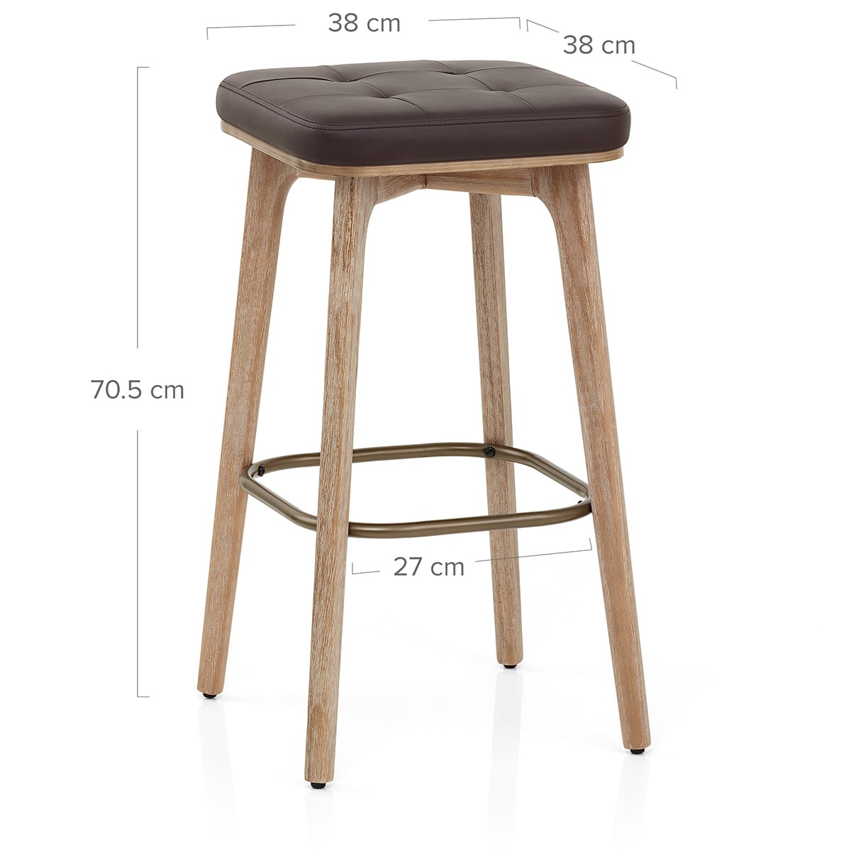 Sgabello Ecopelle Legno - Malmo Marrone