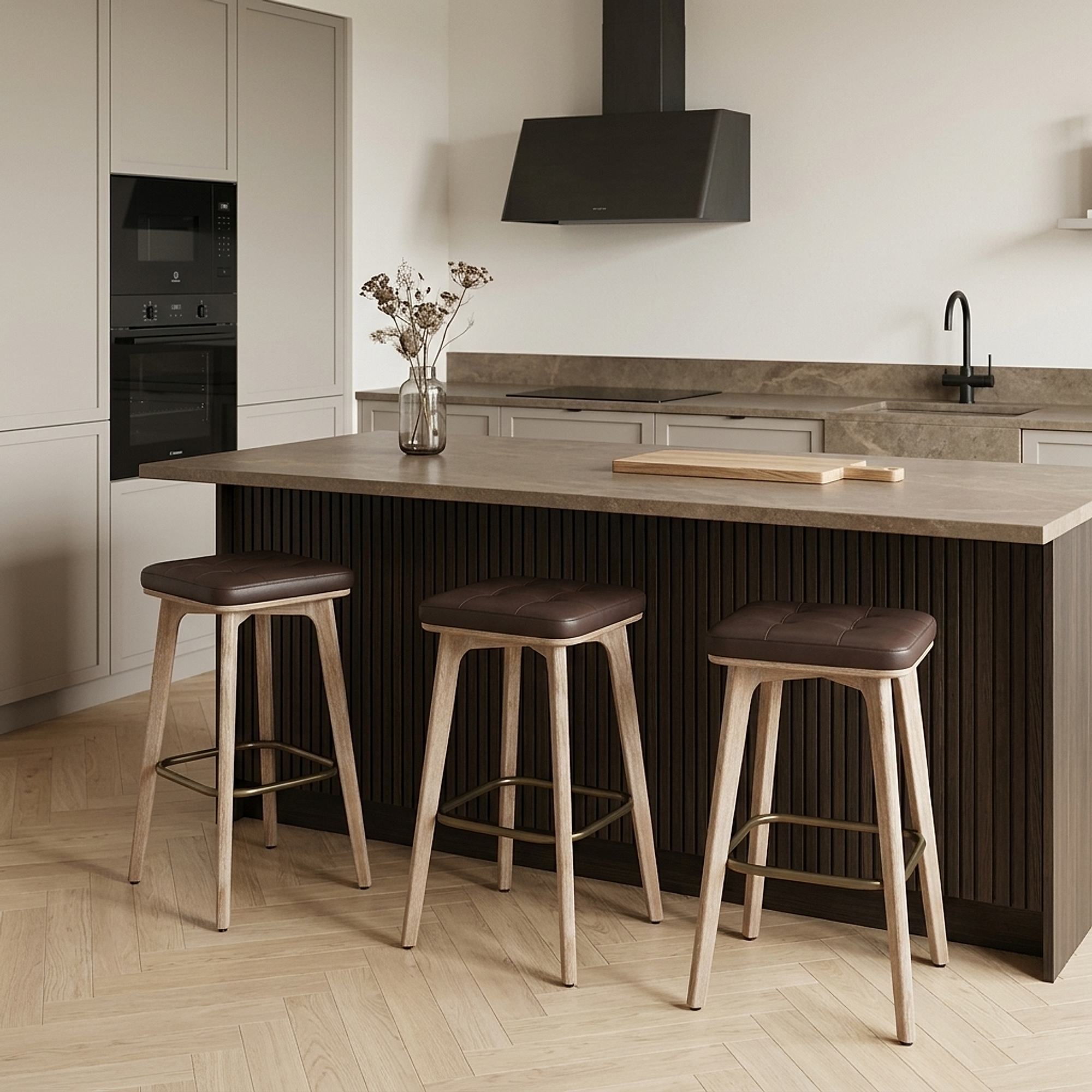 Holzbarhocker - Malmo Braun
