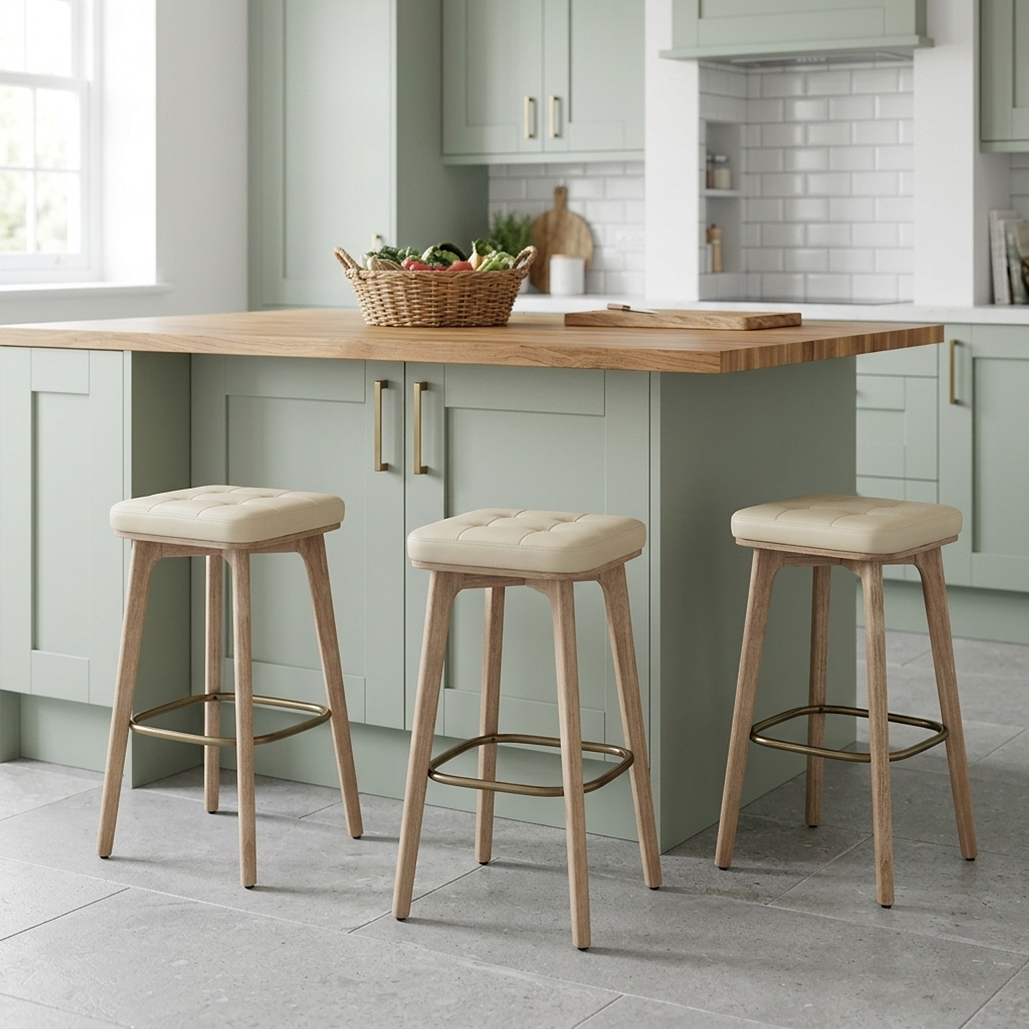 Holzbarhocker - Malmo Beige