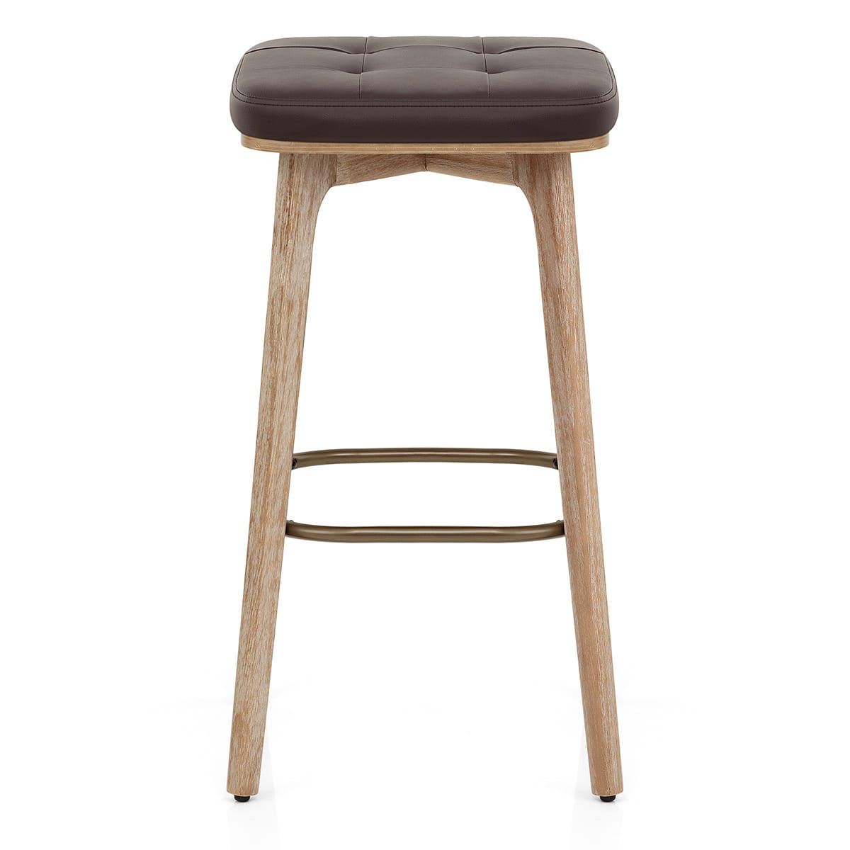 Sgabello Ecopelle Legno - Malmo Marrone