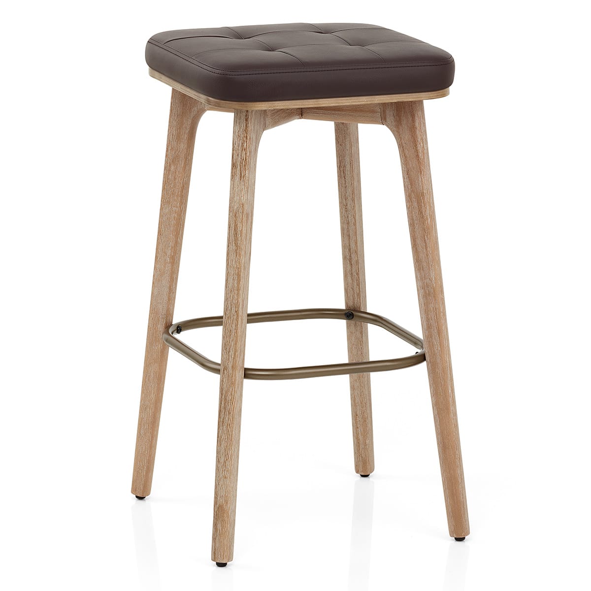 Sgabello Ecopelle Legno - Malmo Marrone