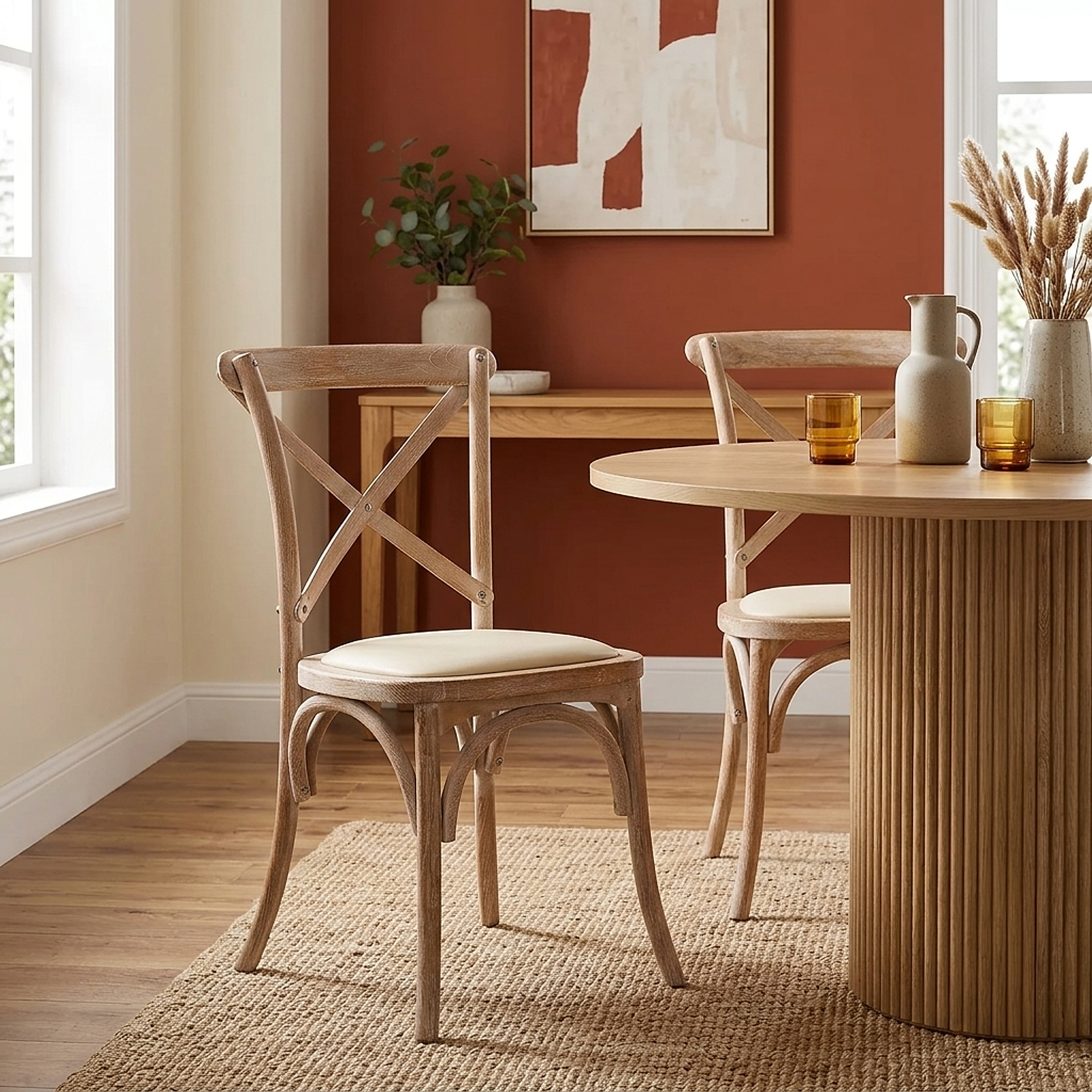 Stuhl Eiche Kreuzlehne - Marcel Beige