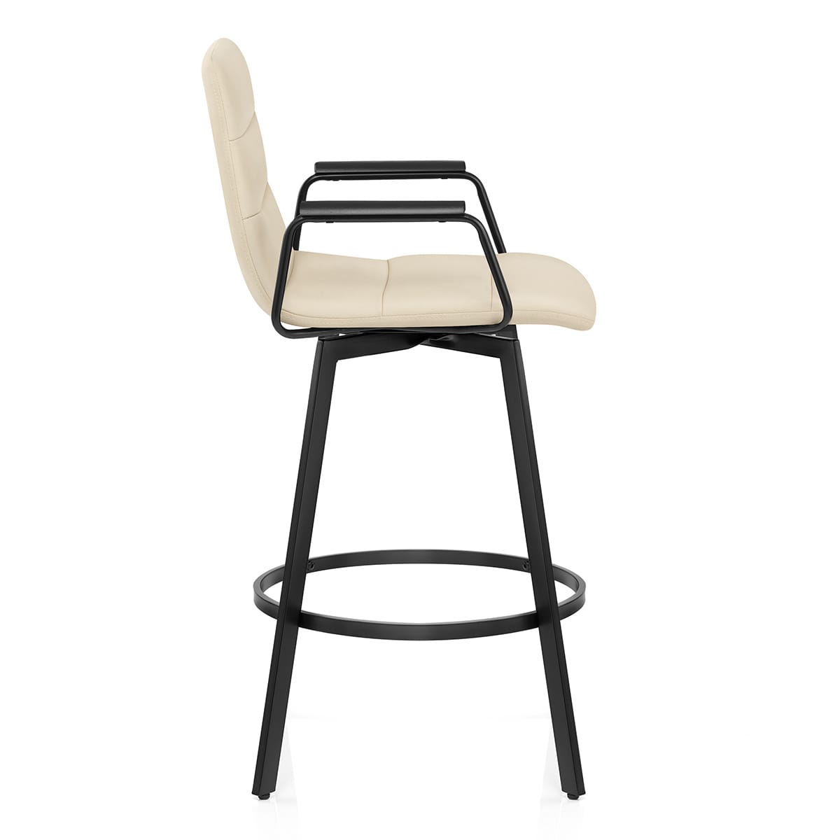 Kunstleder Barhocker Schwarz - Marco Beige