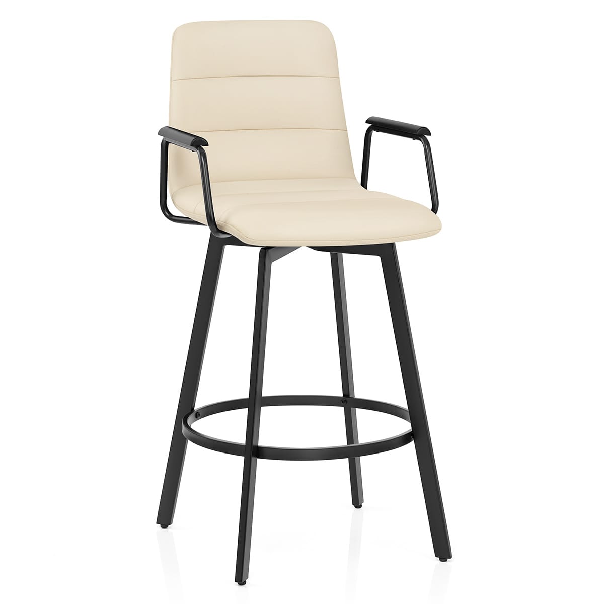 Kunstleder Barhocker Schwarz - Marco Beige