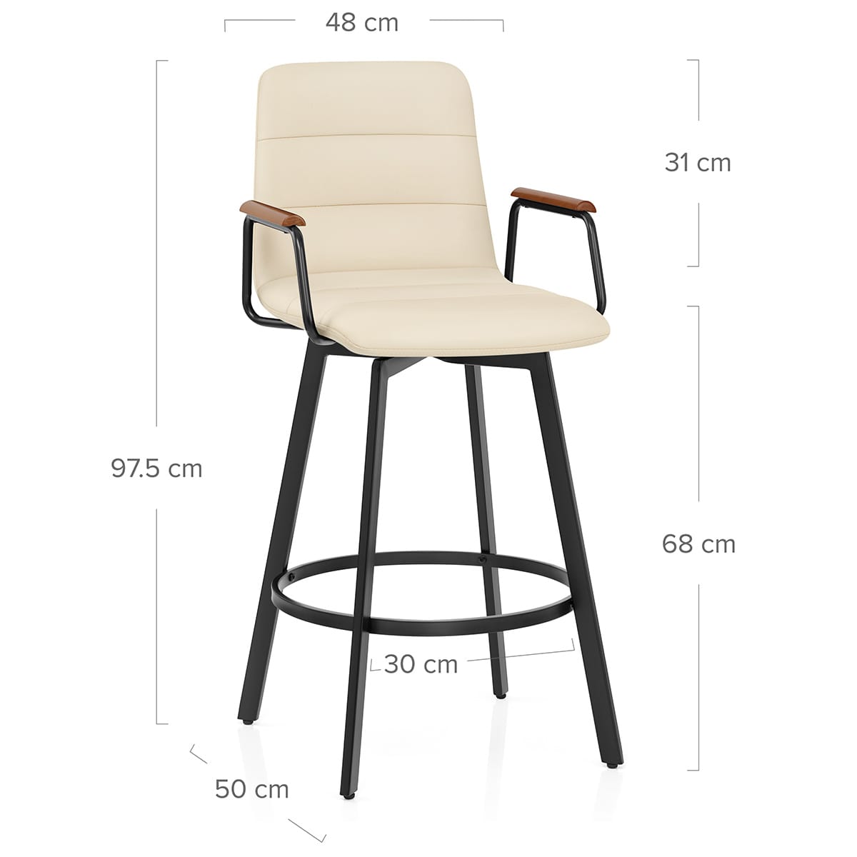 Kunstleder Barhocker Walnuss - Marco Beige