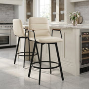 Kunstleder Barhocker Walnuss - Marco Beige
