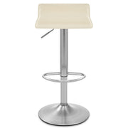 Sgabello Ecopelle Cromo Satinato - Mars Crema