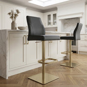 Echtleder Barhocker Gold - Martello Schwarz