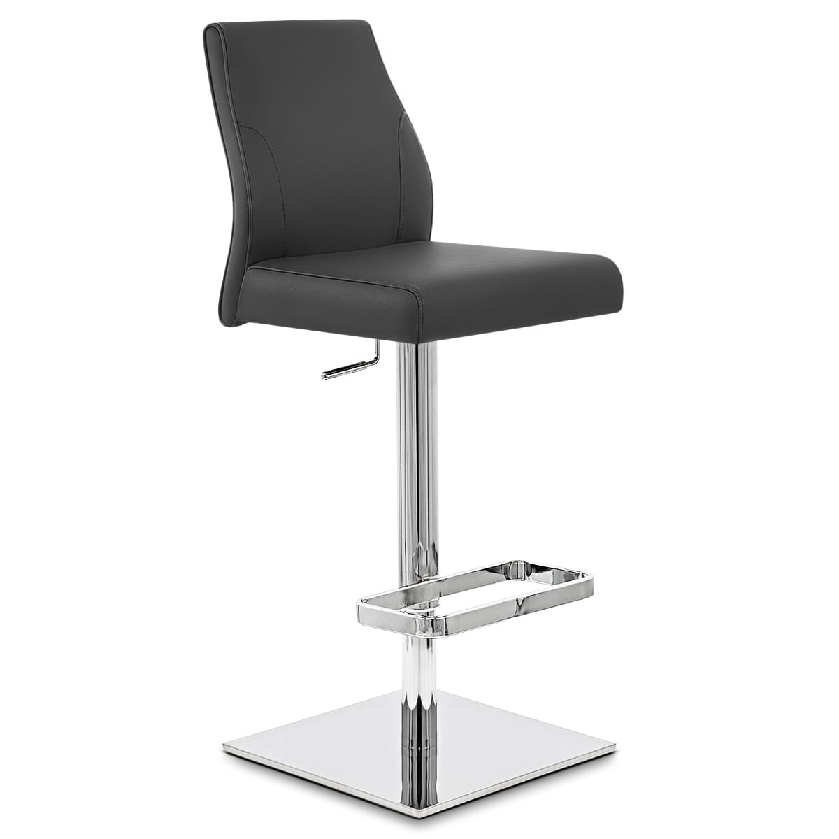 Echtleder Barhocker Chrom - Martello Schwarz