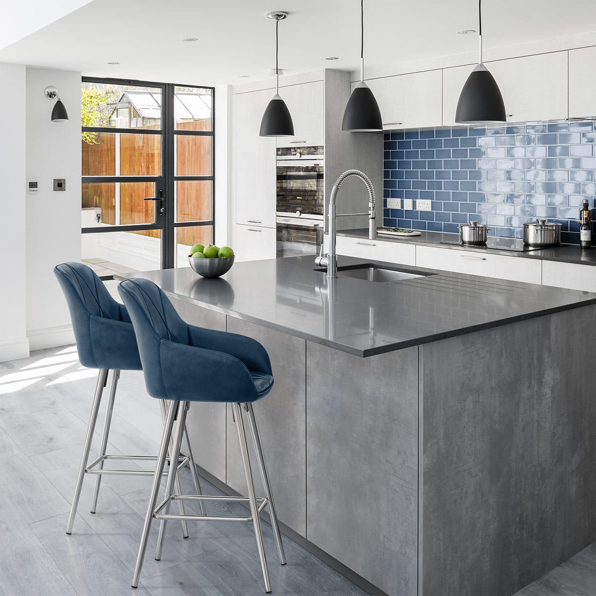 Sgabello Ecopelle Anticata - Mason Blu