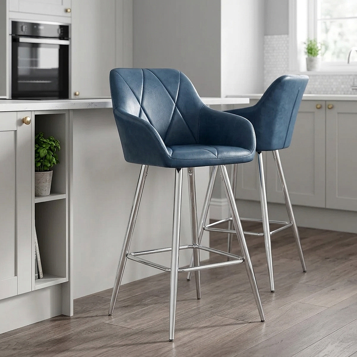 Kunstleder Barhocker Antik - Mason Blau