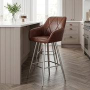 Kunstleder Barhocker Antik - Mason Braun