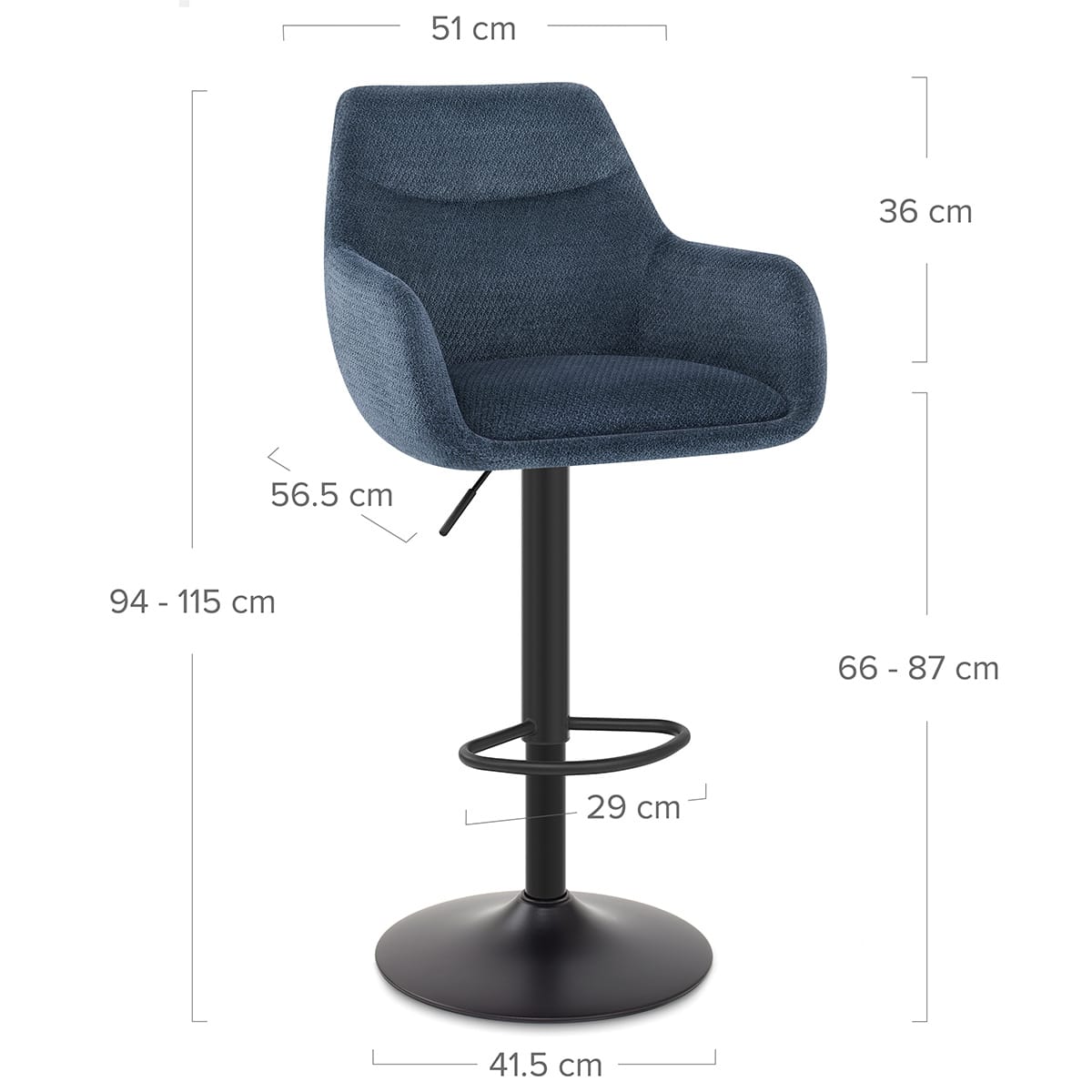Stoff Barhocker - Matteo Blau