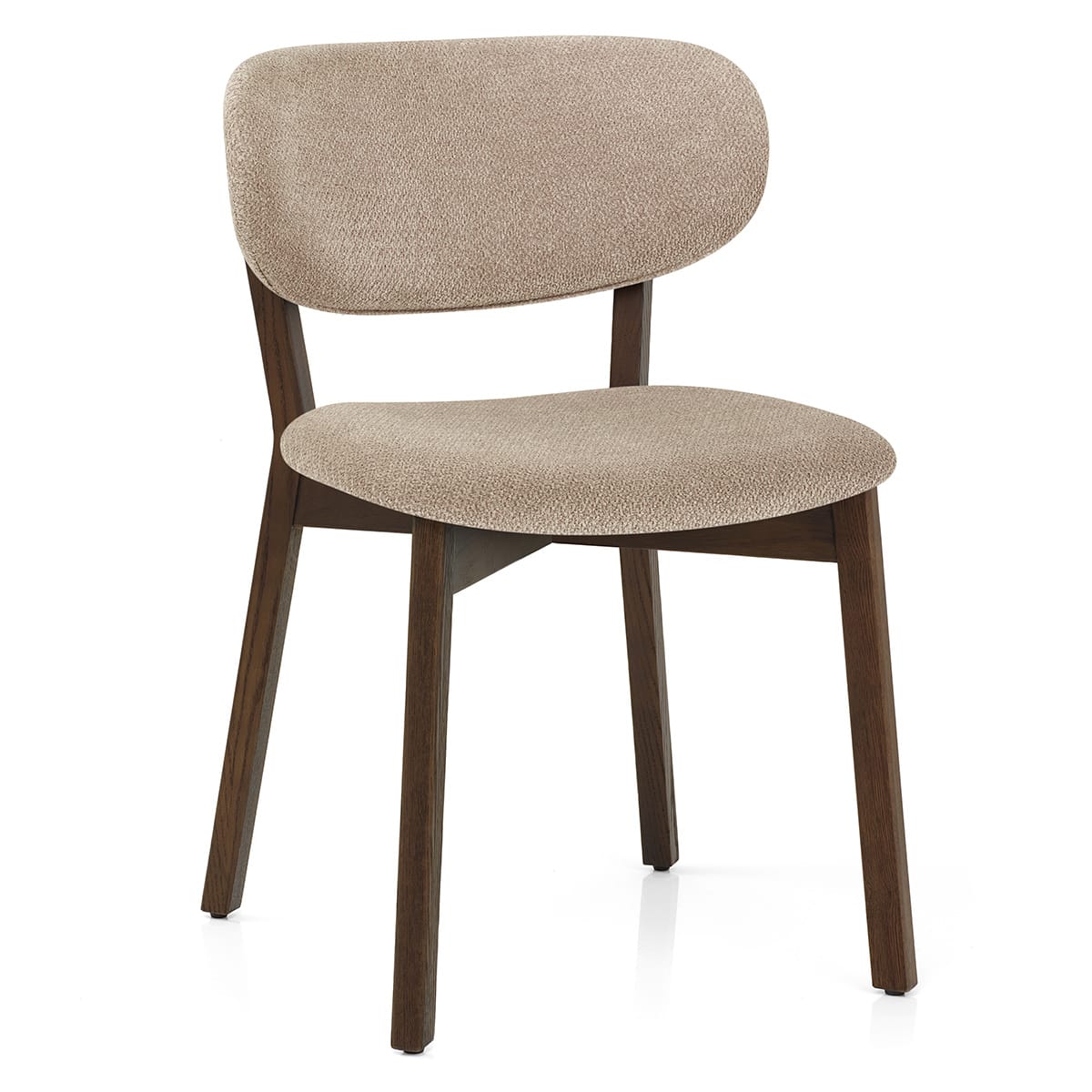Dunkler Eichenholz-StoffStuhl - Maya Beige