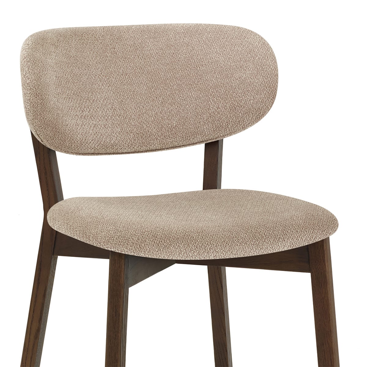 Dunkler Eichenholz-StoffStuhl - Maya Beige