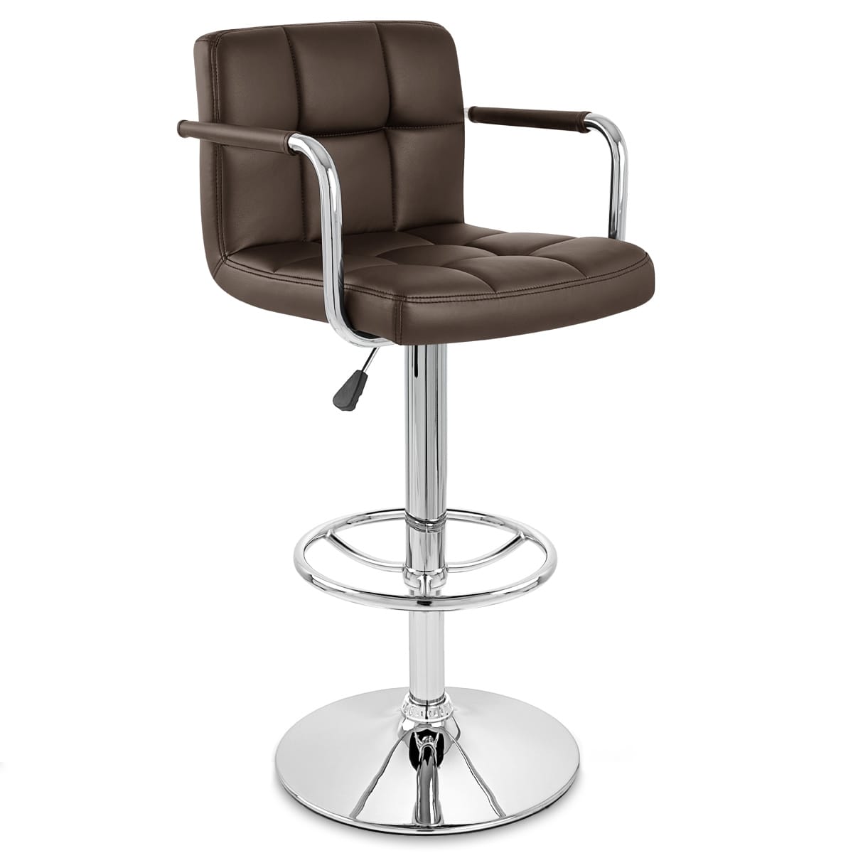 Sgabello Ecopelle Cromato - Maze Marrone
