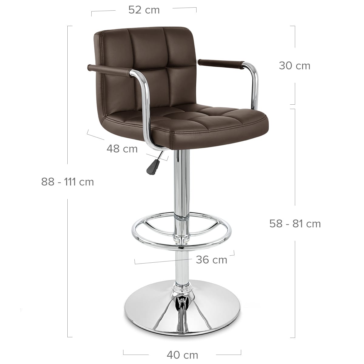 Sgabello Ecopelle Cromato - Maze Marrone
