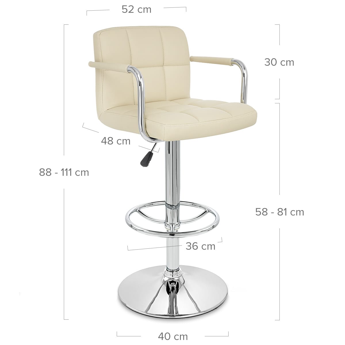 Sgabello Ecopelle Cromato - Maze Crema