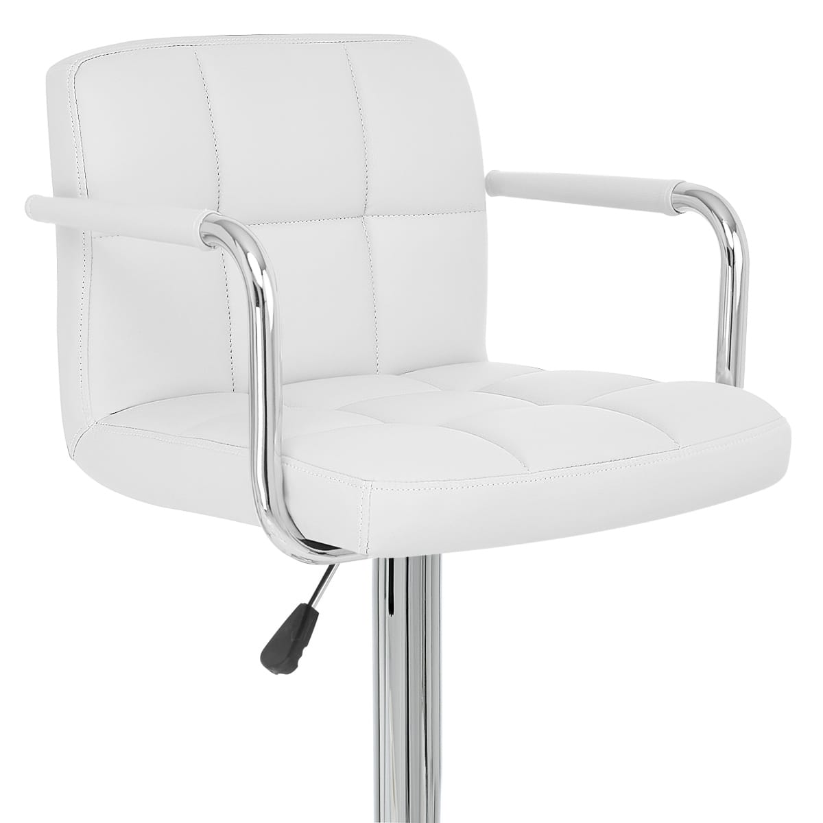 Sgabello Ecopelle Cromato - Maze Bianco