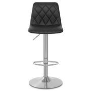 Sgabello Pelle Cromo Satinato - Melody Nero